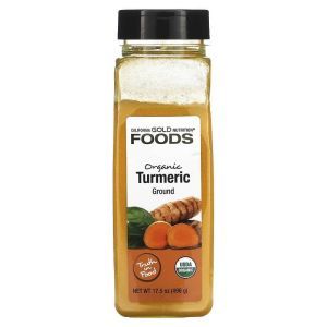 Куркума органик, Organic Turmeric, FOODS, California Gold Nutrition,  молотая, 496 г
