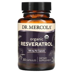 Ресвератрол, Organic Resveratrol, Dr. Mercola, органик, 100 мг, 30 капсул
