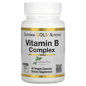 B-комплекс, комплекс незаменимых витаминов группы B, B-Complex, Essential B Vitamin Complex, California Gold Nutrition, 60 растительных капсул