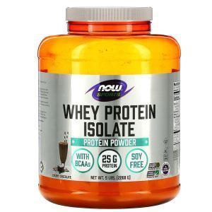 Изолят сывороточного протеина, Whey Protein Isolate, Now Foods, Sports, сливочный шоколад, 2268 г
