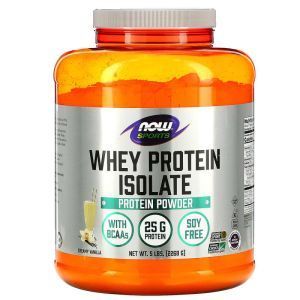 Изолят сывороточного протеина, Whey Protein Isolate, Now Foods, Sports, сливочно-ванильный, 2268 г
