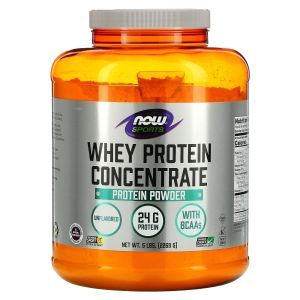 Сывороточный протеин, концентрат, Whey Protein Concentrate, Now Foods, Sports, порошок, без вкуса, 2268 г