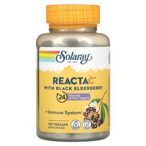Витамин С с черной бузиной, Reacta-C + Elderberry, Solaray, 120 капсул