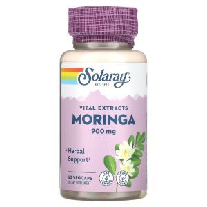 Моринга, экстракт листа, Moringa Leaf Extract, Solaray, 450 мг, 60 кап.