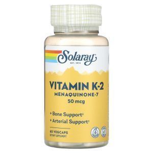 Витамин К-2 Менахинон-7, Vitamin K-2 Menaquinone-7, Solaray, 50 мкг, 60 капсул