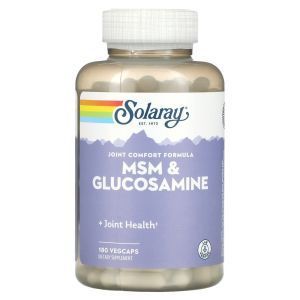 МСМ и глюкозамин, MSM & Glucosamine, Solaray, 180 капсул