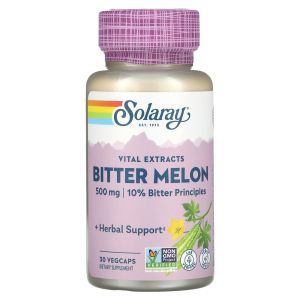 Экстракт горькой дыни, Bitter Melon, Solaray,  500 мг, 30 капсул