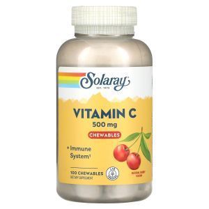 Витамин С жевательный, Vitamin C Chewable, Solaray, 500 мг, 100 жевательных конфет