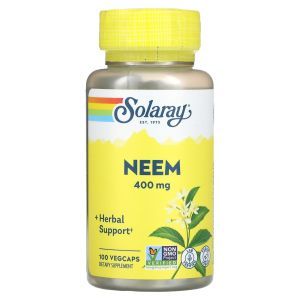 Ним, Organically Grown Neem, Solaray, 100 вегетарианских капсул