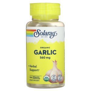 Чеснок, Garlic, Solaray, органик, 560 мг, 100 капсул