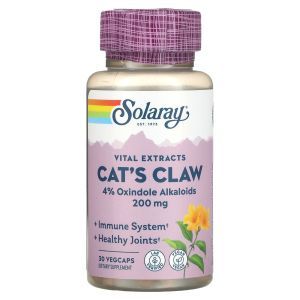 Кошачий коготь экстракт коры, Cat's Claw Bark Extract, Solaray, 200 мг, 30 кап.