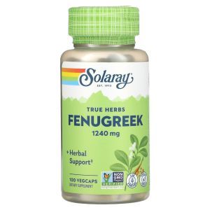 Пажитник, Fenugreek, Solaray, 620 мг, органик, 100 вегетарианских капсул