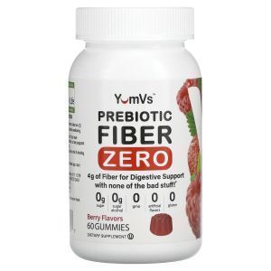  Пребиотическая клетчатка, Prebiotic Fiber Zero, Yum-Vs, вкус ягод, 2 г, 60 жевательных конфет