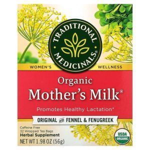 Чай "Материнское молоко" с фенхелем и пажитником, без кофеина, Mother's Milk, Traditional Medicinals, органик, 32 чайных пакетика, по 1,75 г каждый