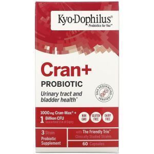 Пробиотик с экстрактом клюквы, Probiotics, Plus Cranberry Extract, Wakunaga - Kyolic, 60 кап.
