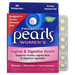 Пробиотики, Probiotic Pearls Women's, Nature's Way, для женщин, здоровье влагалища и пищеварения, 90 гелевых капсул