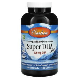 Рыбий жир, Super-DHA Gems, Carlson Labs, 500 мг, 180 капс