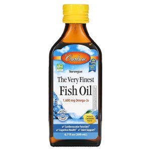 Рыбий жир, Fish Oil, Carlson Labs, норвежский, лимон, 1600 мг, 200 мл