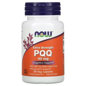 Пирролохинолинхинон, PQQ, Now Foods, дополнительная сила, 40 мг, 50 вегетарианских капсул

