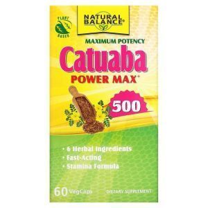 Катуаба, Catuaba Power Max 500, Natural Balance, максимальная эффективность, 500 мг, 60 вегетарианских капсул
