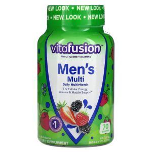 Мультивитамины для мужчин, Men's Complete Multivitamin, VitaFusion, ежедневные, натуральные ягоды, 70 жевательных таб.