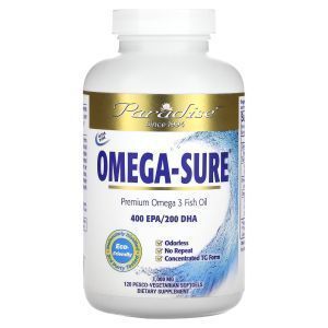 Рыбий жир, Омега-3, Omega-Sure, Paradise Herbs,  премиум, 1000 мг, 120 вегетарианских гелевых капсул