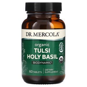 Базилик священный, Tulsi Holy Basil, Dr. Mercola, органик, 60 таблеток
