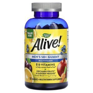 Мультивитамины для мужчин старше 50 лет, Alive! Men's 50+, Nature's Way, вкус фруктов, 150 жевательных таблеток