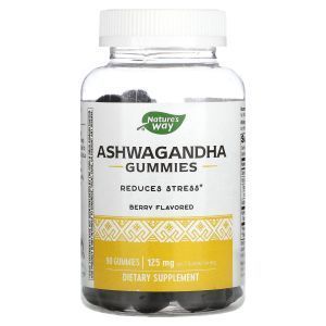 Ашваганда, Ashwagandha Gummies, Nature's Way, вкус ягод, 125 мг, 90 жевательных конфет
