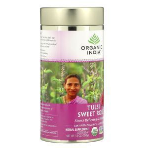 Листовой чай тулси, сладкая роза, Loose Leaf Tulsi Blend Tea, Organic India, 100 г