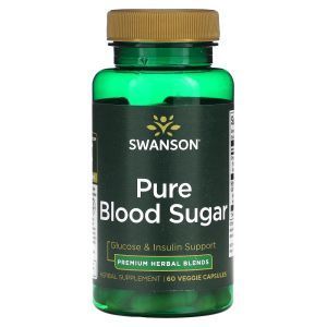 Контроль уровня сахара в крови, Pure Blood Sugar, Swanson, 60 вегетарианских капсул