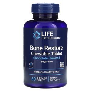 Витамины для костей, вкус шоколада, Bone Restore, Life Extension, без сахара, 60 жевательных таблеток