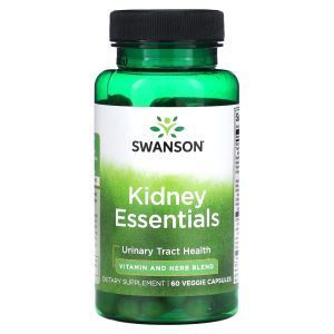 Поддержка мочевыводящих путей, Kidney Essentials, Swanson, 60 вегетарианских капсул