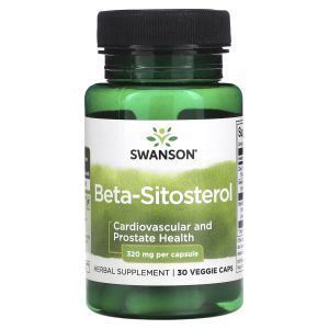 Бета-ситостерол, Beta-Sitosterol, Swanson, 320 мг, 30 вегетарианских капсул
