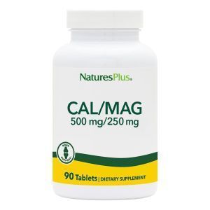 Кальций и магний, Cal/Mag, Nature's Plus, 500 мг / 250 мг, 90 таблеток 
