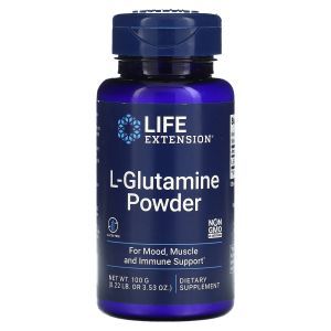  L-глутамин, L-Glutamine, Life Extension, порошок, 100 г