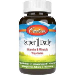 Мультивитамины + минералы, Super 1 Daily, Carlson Labs, 1 в день, 120 вегетарианских таблеток