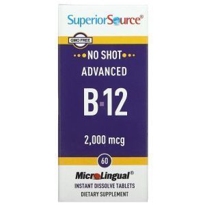 Витамин В-12, Advanced B-12, Superior Source, 2000 мкг, 60 микро таблеток