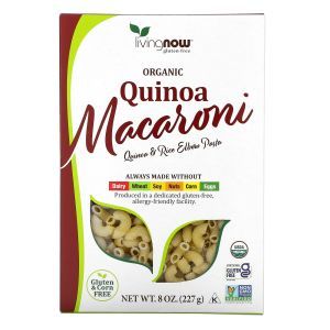 Макароны из киноа, Quinoa Macaroni, Now Foods, Living NOW, органик, без глютена, 227 г