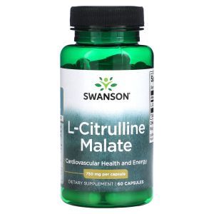 L-цитруллин малат, L-Citrulline Malate, Swanson, 750 мг, 60 капсул
