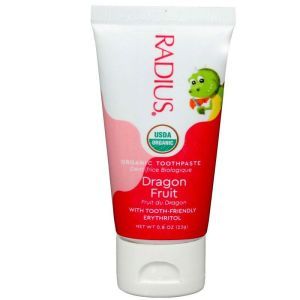 Зубная паста с эритритом, Organic Toothpaste, Radius, для детей от 6 месяцев, органик, дракон-фрукт, 23 г
