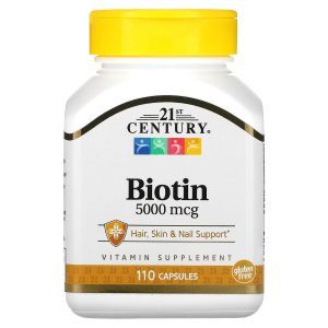 Биотин, Biotin, 21st Century, 5000 мкг, 110 капсул