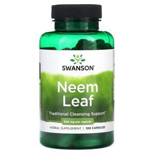 Ним, Neem Leaf, Swanson, 500 мг, 100 капсул