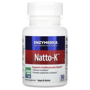 Ферменты для сердечно-сосудистой системы, Natto-K, Enzymedica, 30 капсул 