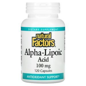 Альфа-липоевая кислота, Alpha-Lipoic Acid, Natural Factors, 100 мг, 120 капсул
