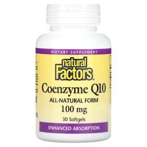 Коэнзим Q10, Coenzyme Q10, Natural Factors, 100 мг, 30 гелевых капсул 