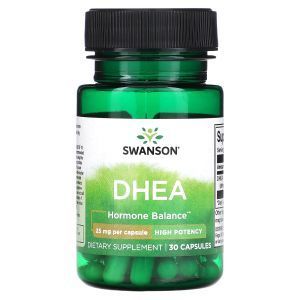 ДГЭА (дегидроэпиандростерон), DHEA, Swanson, высокая эффективность, 25 мг, 30 капсул