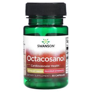 Октакозанол, Octacosanol, Swanson, максимальная сила, 20 мг, 30 капсул