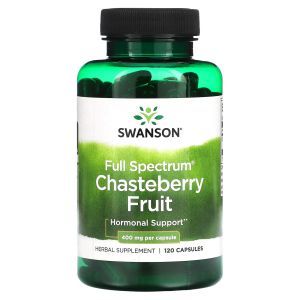 Витекс священный, ягоды, Chasteberry Fruit, Swanson, полного спектра, 400 мг, 120 капсул