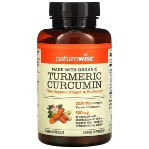 Куркумин, Curcumin, NatureWise, 2250 мг, 90 вегетарианских капсул